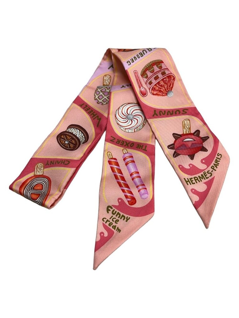 Hermes Scarf Twilly Pink Multi